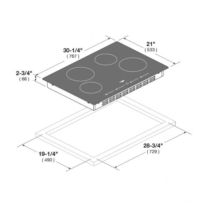 30” INDUCTION COOKTOP Fulgor Milano